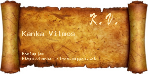 Kanka Vilmos névjegykártya